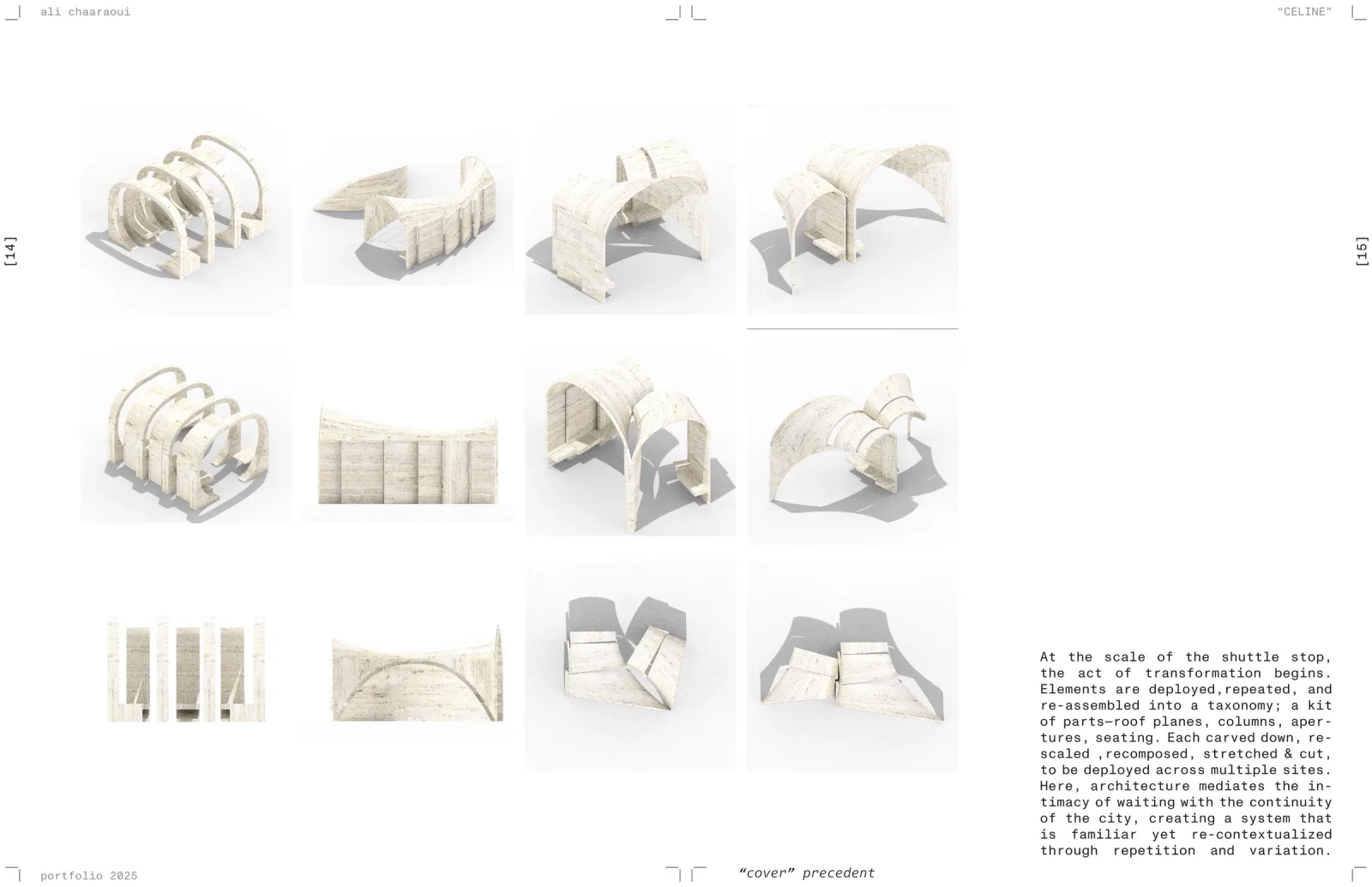 the taxonomy of parts, deployed at the scale of a shuttle stop