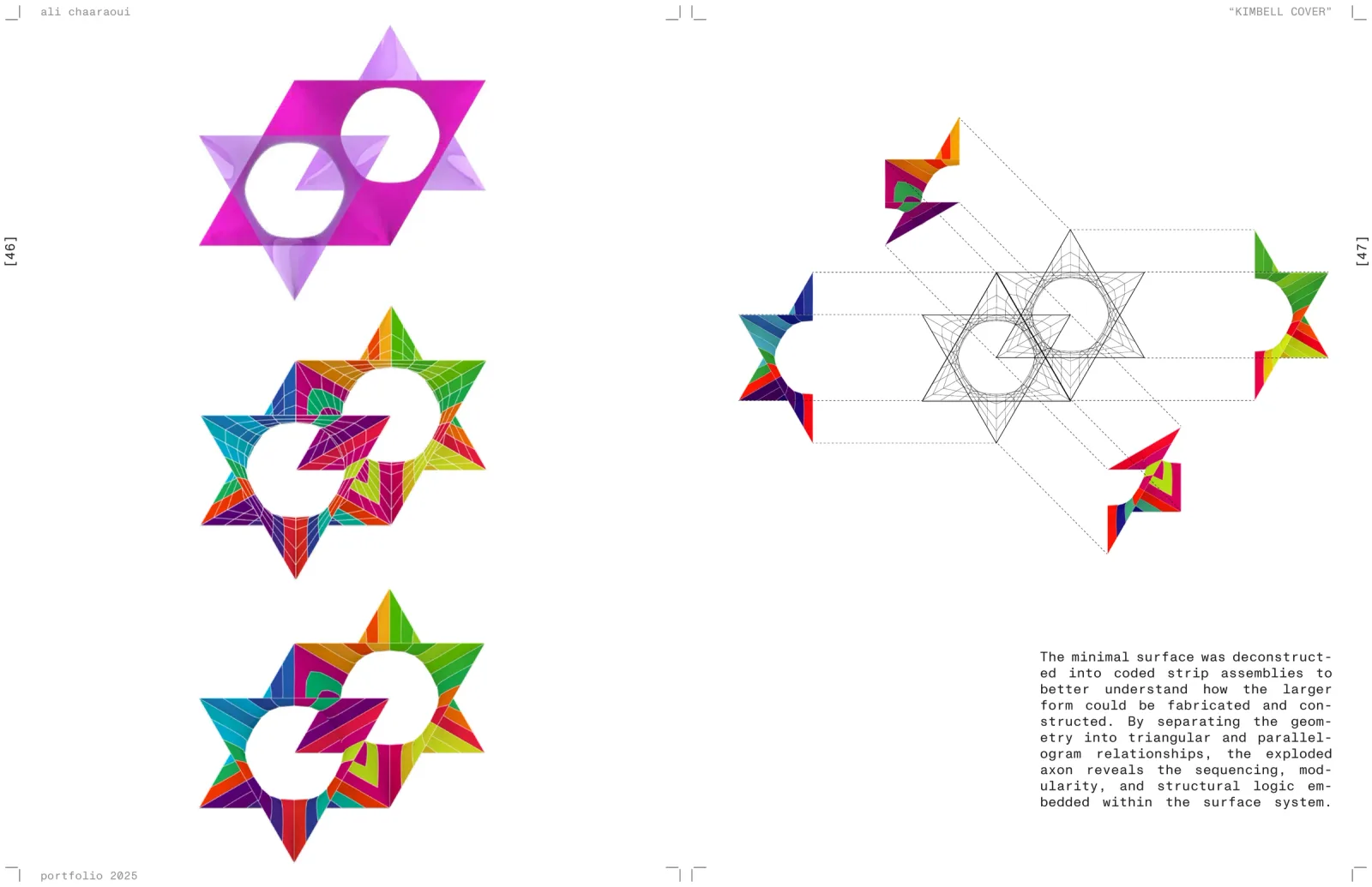 the surface, deconstructed into coded strips